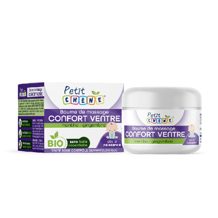 Petit Chêne baume de massage confort ventre bio Les 3 Chênes - pot de 40ml