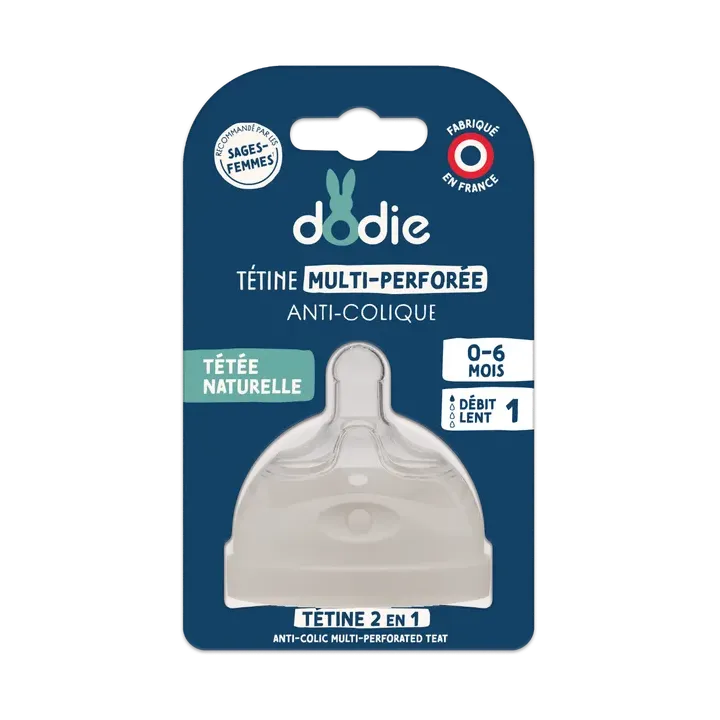 Tétine anti-colique multi-perforée Dodie - une tétine
