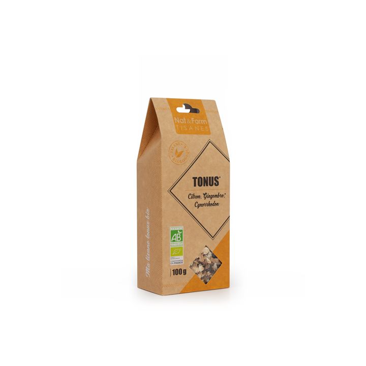 Tisane Tonus Citron, Gingembre, Cynorrhodon Nat & Form - sachet de 100 g