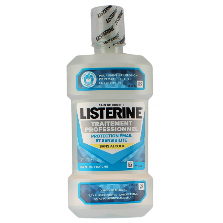 Traitement Professionnel Protection émail et sensibilité Bain de bouche Listerine - flacon de 500 ml