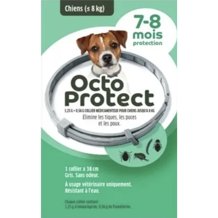 Octo Protect collier antiparasitaire petits chiens Elanco - un collier x 38cm