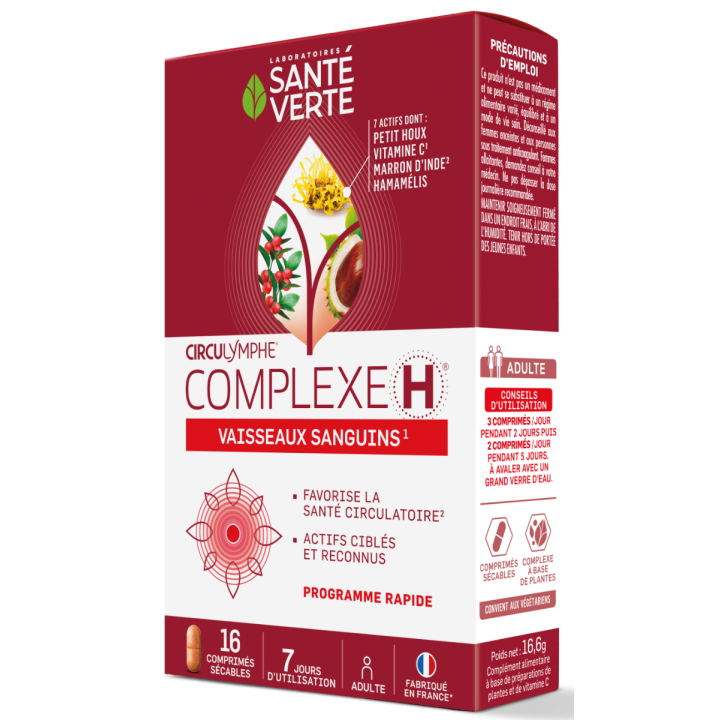 Circulymphe Complexe H Circulation Sanguine Santé Verte - boîte de 16 comprimés