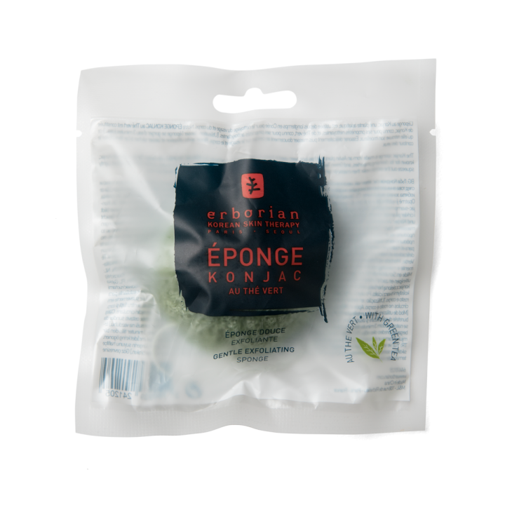 Éponge konjac au thé vert éponge douce exfoliante Erborian
