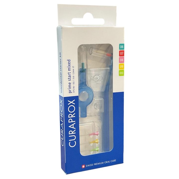 Set de brossettes interdentaires prime start mixed de 0,6mm à 1,1mm Curaprox - boite de 5 brossettes