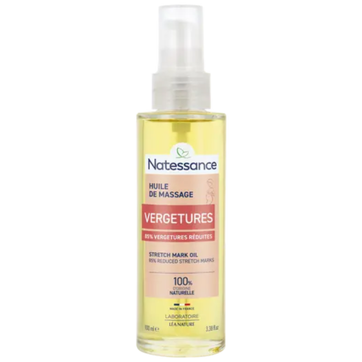 Vergetures huile de massage Natessance - flacon-pompe de 100ml