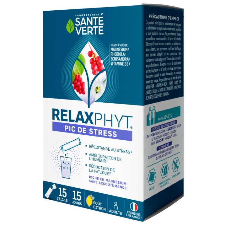 RelaxPhyt Pic de stress Santé Verte - boîte de 15 sticks