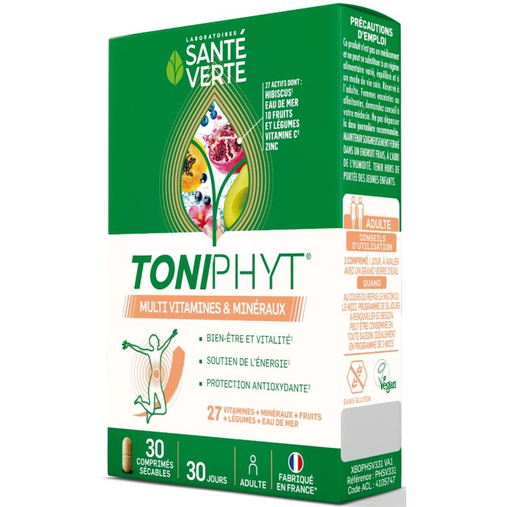 Toniphyt Multinature Santé Verte - boîte de 30 comprimés