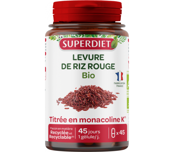 Levure de riz rouge bio Super Diet - boite de 45 gélules - image 1