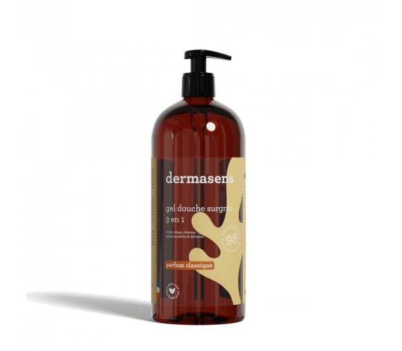 Gel douche surgras 3 en 1 Dermasens Marque Verte - flacon-pompe de 1L