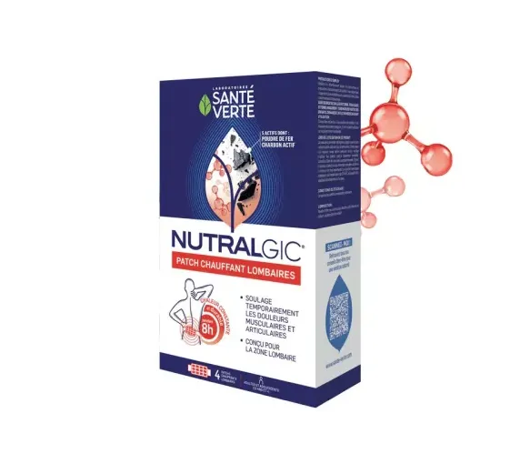 Nutralgic Patch chauffant lombaires Santé Verte - boîte de 4 patchs