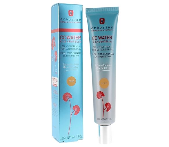CC Water à la Centella Gel teint frais perfecteur de peau doré Erborian - tube de 40ml - Doré
