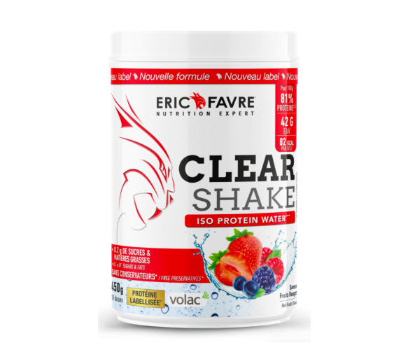 Clear shake Iso protein water saveur fruits rouges Eric Favre - pot de 450g