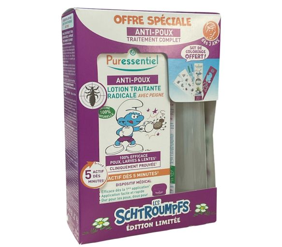 Anti-poux traitement complet les schtroumpfs édition limitée Puressentiel - coffret de 2 produits - image 1