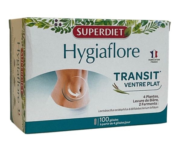 Hygiaflore transit ventre plat Super Diet - boite de 100 gélules - image 1
