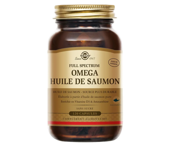 Full spectrum omega huile de saumon Solgar - pot de 120 capsules - image 1