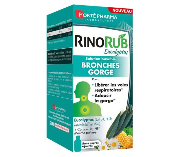 RinoRub Eucalyptus Solution buvable bronches et gorge Forté Pharma - flacon de 120ml - image 1