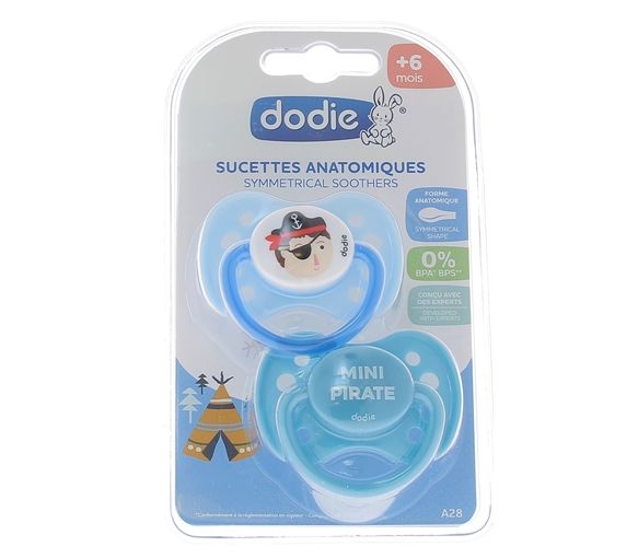 Sucettes anatomiques silicone +6 mois Dodie - 2 sucettes - image 1