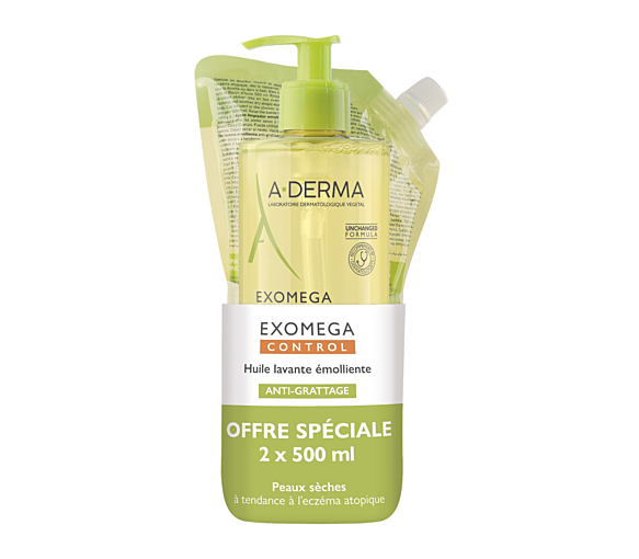 Exomega Control Huile lavante émolliente anti-grattage A-derma - image 1