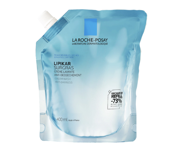 Lipikar surgras crème lavante La Roche-Posay - éco-recharge de 400ml