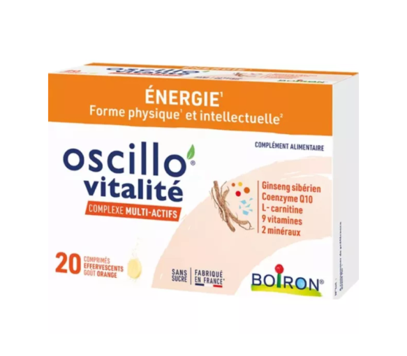 Oscillo vitalité adultes 50+ énergie Boiron - boite de 20 comprimés