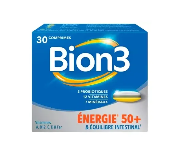 Bion 3 Energie 50+ et équilibre intestinal - boîte de 30 comprimés
