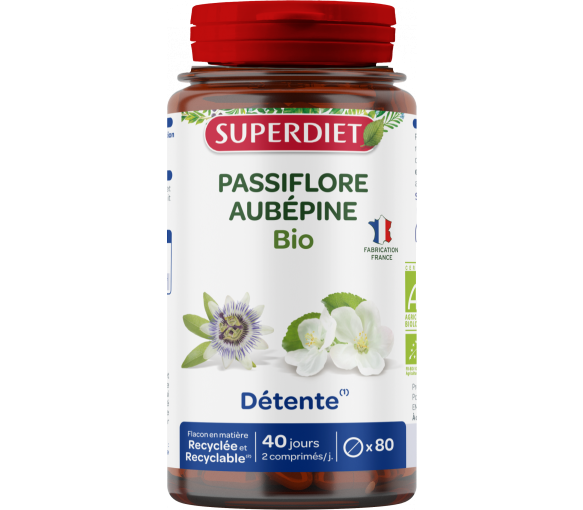 Aubépine / Passiflore Bio Super Diet - 80 comprimés - image 1