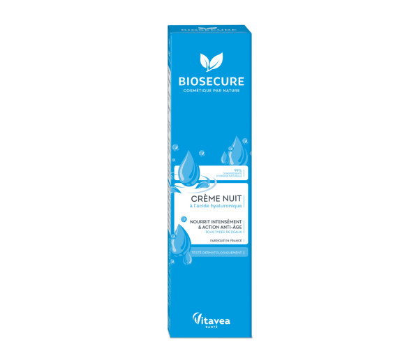 Crème de nuit à l'acide hyaluronique Bio Secure - tube de 50ml - image 1