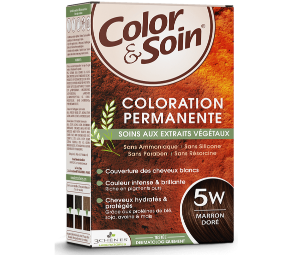 Color & soin coloration permanente marron doré 5W Les 3 chênes - 1 kit