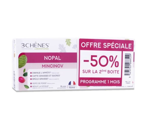 Nopal Mincinov 3 Chênes - Offre spéciale 2 boites de 60 comprimés