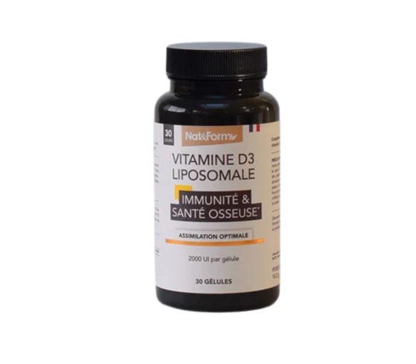 Vitamine D3 Liposomale immunité et santé osseuse Nat&Form - 30 gélules - image 1