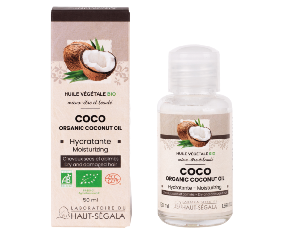Huile végétale bio coco Haut-ségala - flacon de 100ml