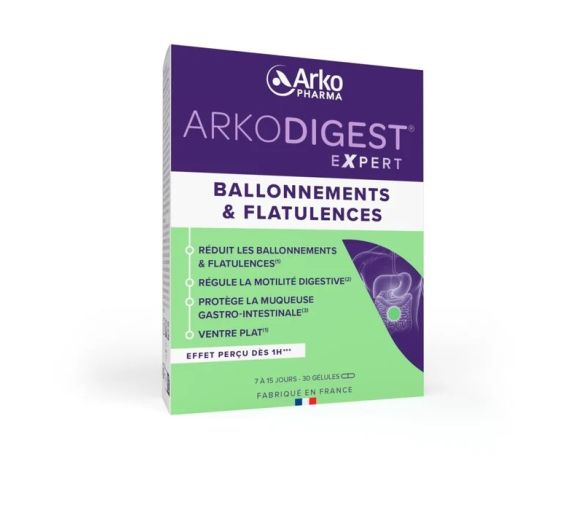 Arkodigest expert ballonnements et flatulences Arkopharma – 30 gélules - image 1