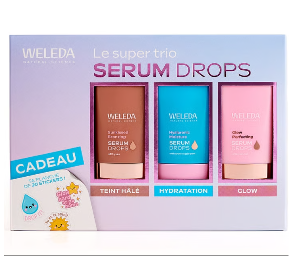 Coffret Le super trio Sérum Drops Weleda - 3 produits
