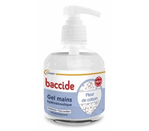 Gel hydroalcoolique fleur de coton Baccide - flacon-pompe de 300ml - image 1