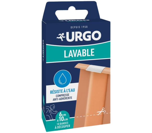 Bande lavable résistante à l'eau Urgo - 10 bandes à découper 10cm x 6cm