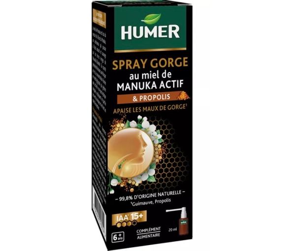 Spray gorge miel de Manuka et propolis IAA 15+ Humer - spray de 20ml - image 1