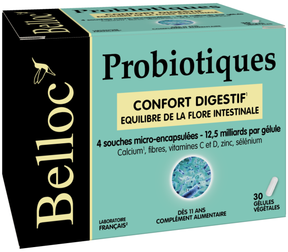 Probiotiques Confort digestif Belloc - boîte de 30 gélules végétales