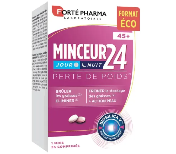 Minceur 24 Perte de poids 45+ Forté Pharma - boite de 56 comprimés