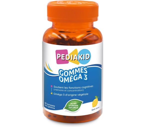 Pediakid gommes omega 3 goût citron Ineldea - boite de 60 oursons - image 1