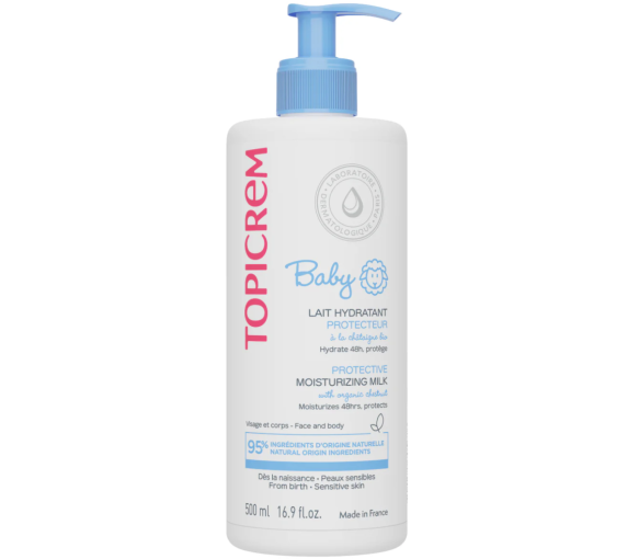 Lait hydratant protecteur baby Topicrem - flacon-pompe de 500ml - image 1