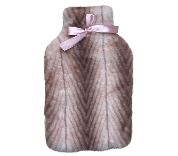 Bouillotte à eau Calindoo et sa housse fourrure rose – 2 L - image 1