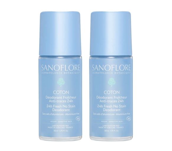 Déodorant fraîcheur coton anti-traces 24h bio Sanoflore - image 2