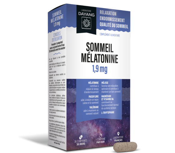 Sommeil mélatonine LP 1,9mg Dayang - boite de 30 comprimés - image 1