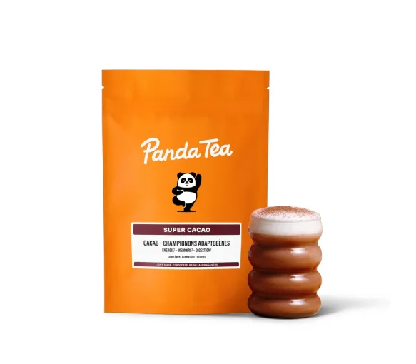 Super cacao + champignons adaptogènes Panda Tea - sachet de 115g - image 1