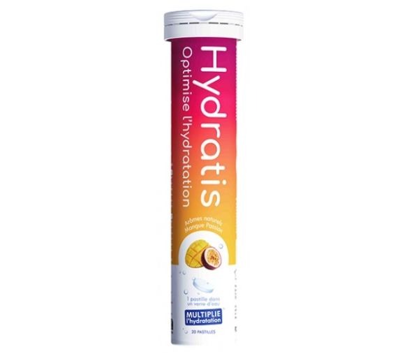 Solution d'hydratation goût mangue & passion Hydratis - tube de 20 pastilles effervescentes