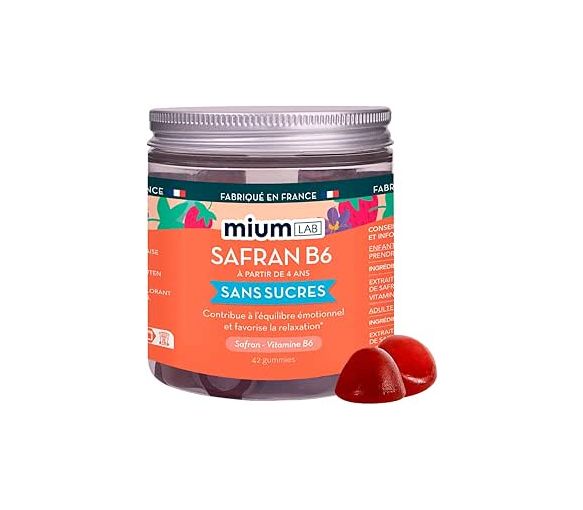 Safran B6 goût fraise Mium Lab - pot de 42 gummies - image 1