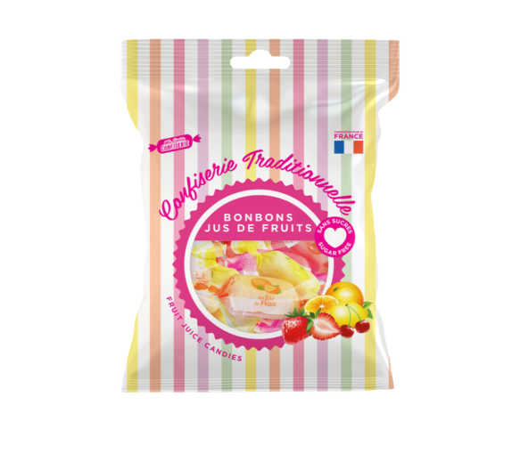 Bonbons jus de fruits sans sucre Ma petite confiserie - sachet de 100g