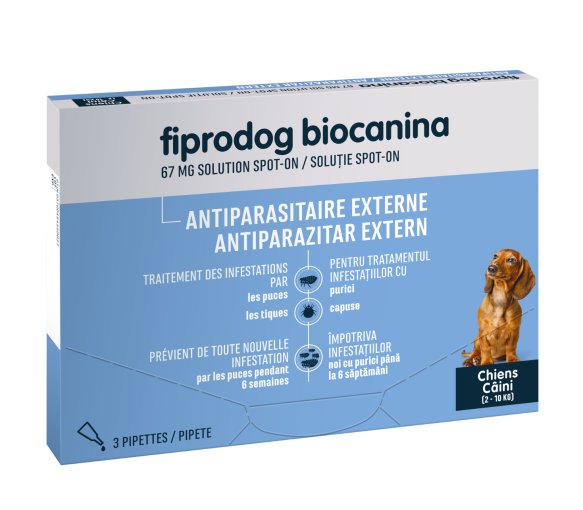 Biocanina Fiprodog Spot-on 67 mg petits chiens 2-10 kg - 3 pipettes - image 1