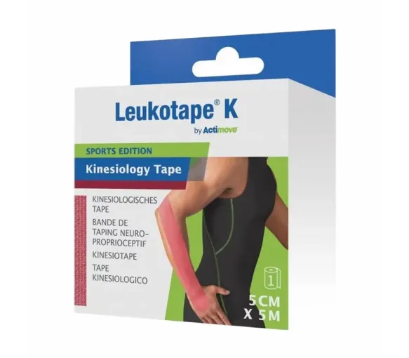 Leukotape K bande adhésive élastique rose BSN medical – 5 cm x 5 m