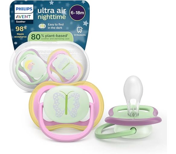 Ultra air nighttime sucettes 6-18 mois Avent - lot de 2 sucettes